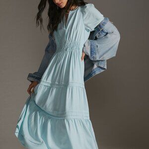 By Anthropologie Linen Maxi Dress